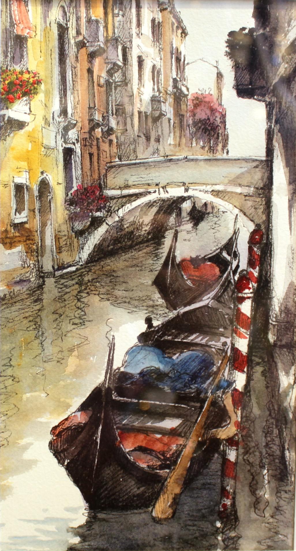 Venice Watercolor Painting by Giovanni Bonazzon