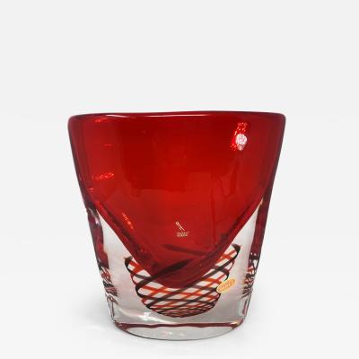 Sommerso Spiral Murano Glass Vase