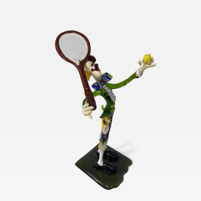 Murano Glass Clown Tennis Player