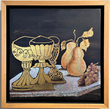 Load image into Gallery viewer, &quot;Pears&quot; Gold Foil on Wood Painting by Gisela Miller
