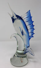 Load image into Gallery viewer, Wave Murano Glass - Blue Marlin Sculpture
