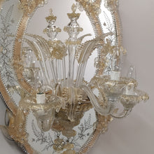 Load image into Gallery viewer, Venetian Wall Sconce Mirrored Applique from Murano
