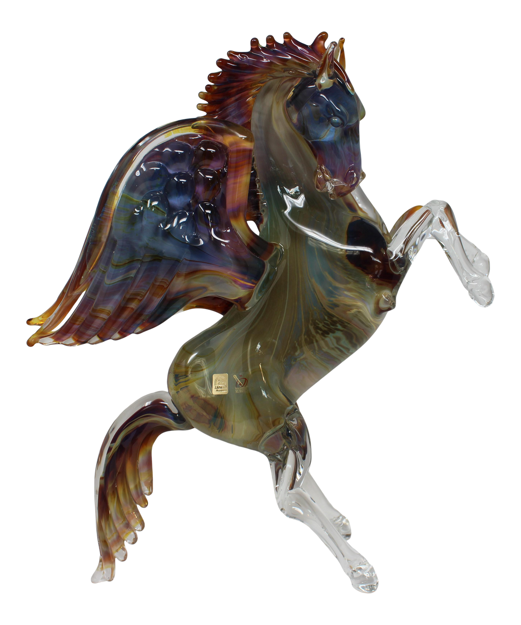 Murano Glass Pegasus Horse by Oscar Zanetti