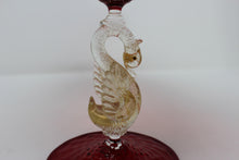 Load image into Gallery viewer, Vintage Red and Gold Fleck Murano Candy Dish
