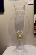 Load image into Gallery viewer, Blown Glass Gold Trim Vase
