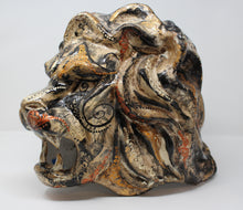 Load image into Gallery viewer, Papier Mache Lion&#39;s Head Sculpture

