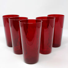 Load image into Gallery viewer, &quot;Bicchieri Carnevale&quot; Red Water Glasses by Venini - Set of 5
