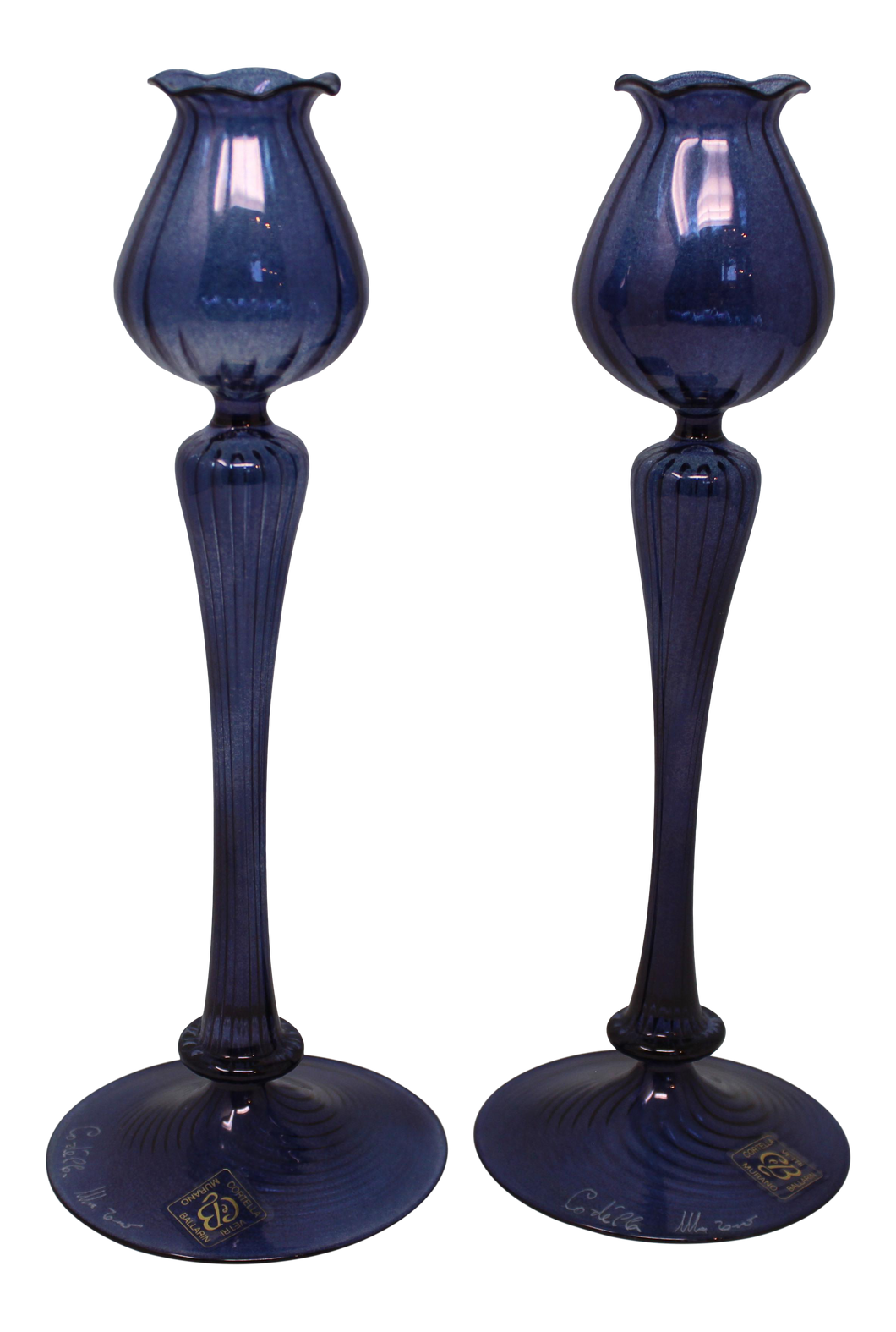 Contemporary Murano Candle Holders by Ballarin - a Pair – Casanova Art Contemporary Murano Candle Holders by Ballarin - a Pair – Casanova Art
