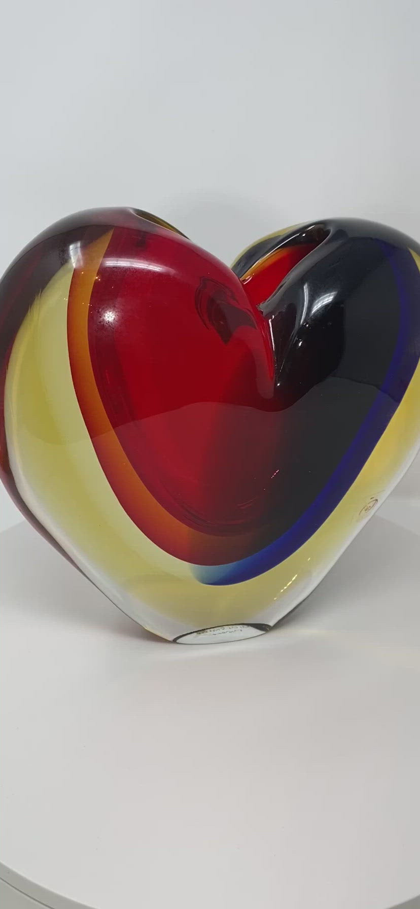 Red Murano glass heart vases