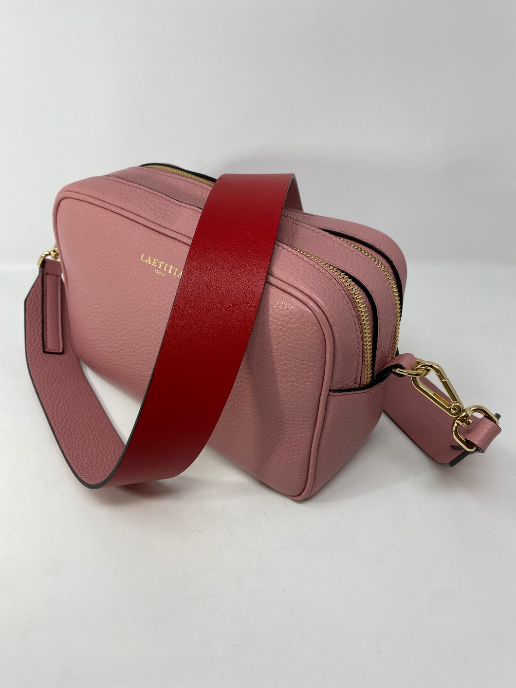 Camera Pink & Red Bag by Laetitia