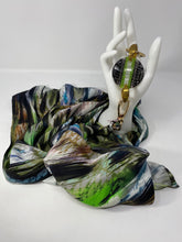 Load image into Gallery viewer, Silk Neck Scarf from Como, Italy with Murano Glass Elements.
