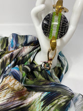 Load image into Gallery viewer, Silk Neck Scarf from Como, Italy with Murano Glass Elements.

