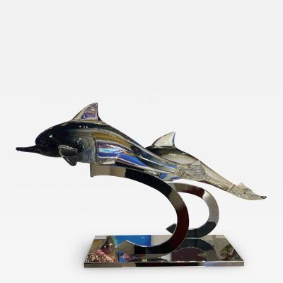 Twin Dolphins by Murano Glass Master Zanetti