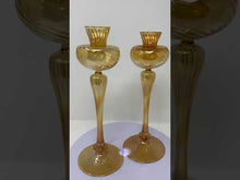 Load and play video in Gallery viewer, Contemporary Murano Candle Holders by Ballarin - a Pair
