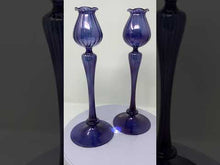 Load and play video in Gallery viewer, Contemporary Murano Candle Holders by Ballarin - a Pair
