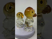 Load and play video in Gallery viewer, Amber Murano Glass Owl by Zanetti
