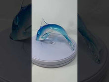 Load and play video in Gallery viewer, Contemporary Aqua Murano Glass Dolphin
