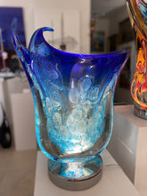 Load image into Gallery viewer, Blue &quot;1 of 1&quot; Murano Glass Vase by Schiavon
