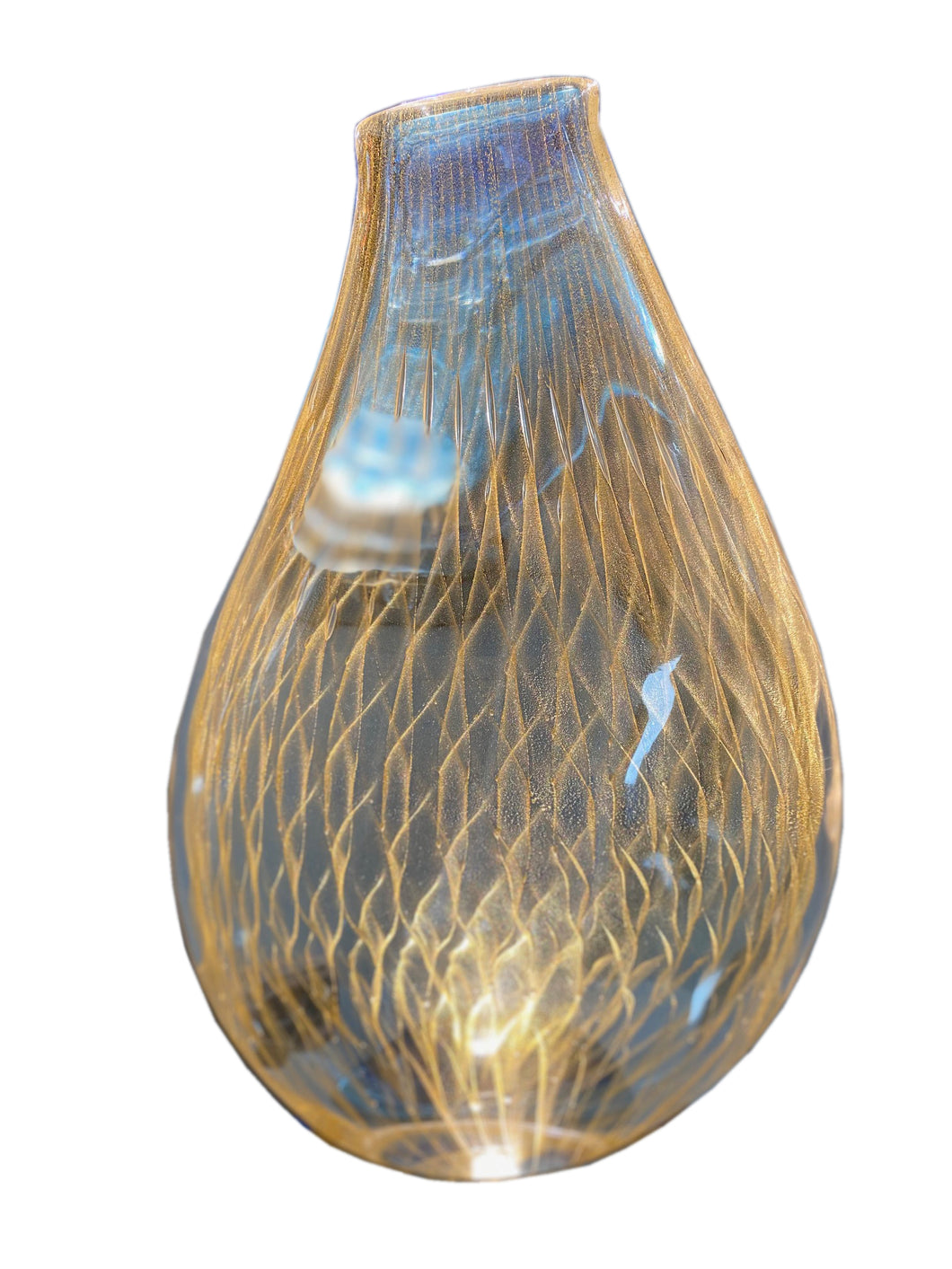 Golden Murano Vase by Cenedese